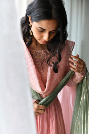 Charm Pink Anarkali Set
