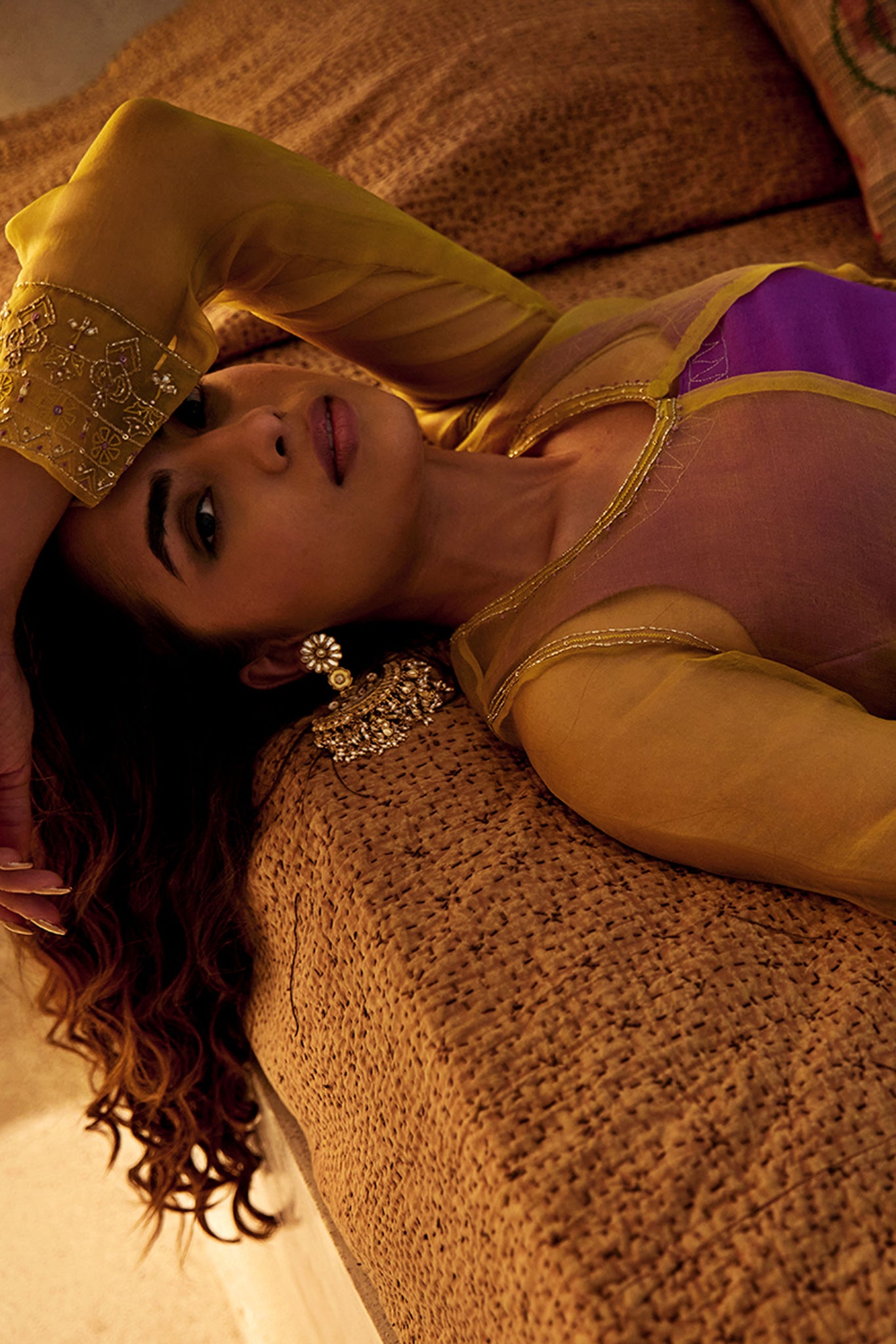Royal Purple Hand Embroidered Jacket Anarkali Set