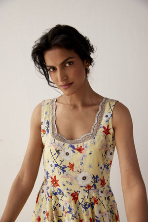 Lemon Yellow Anarkali Set