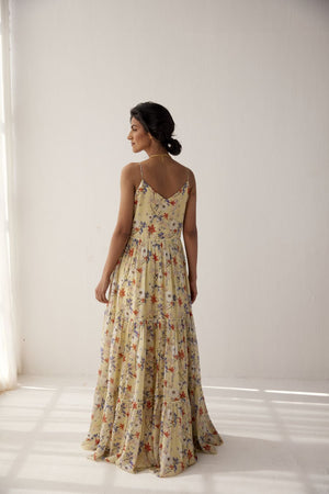 Lemon Yellow tiered dress.