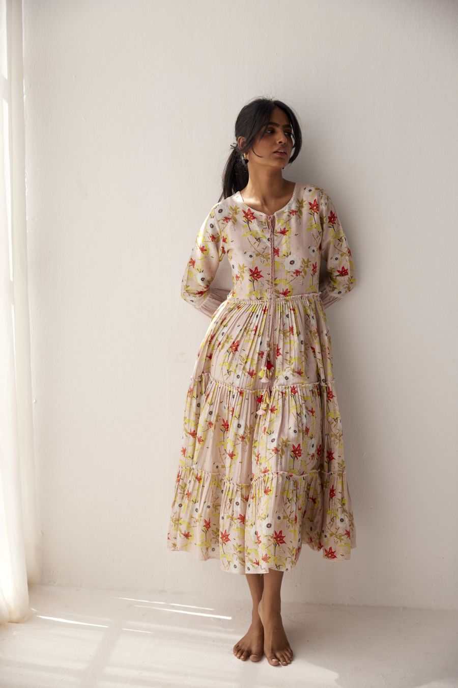 Lotus Pink chanderi dress