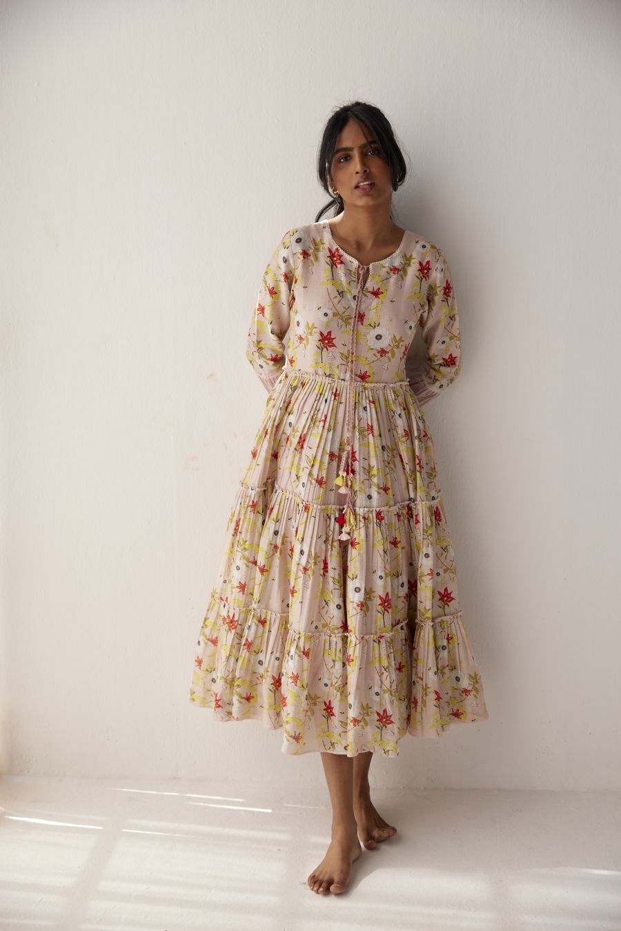 Lotus Pink chanderi dress