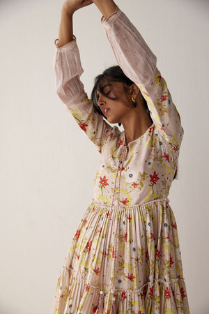 Lotus Pink chanderi dress