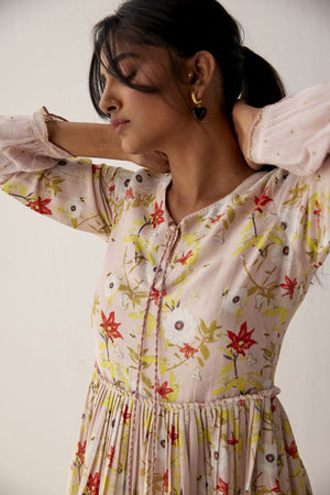 Lotus Pink chanderi dress