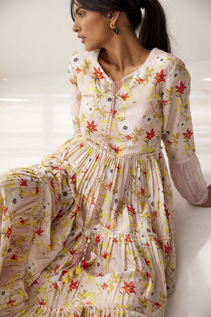 Lotus Pink chanderi dress