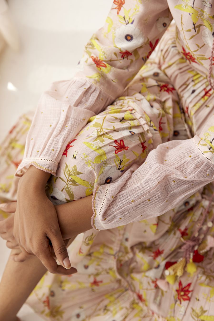 Lotus Pink chanderi dress