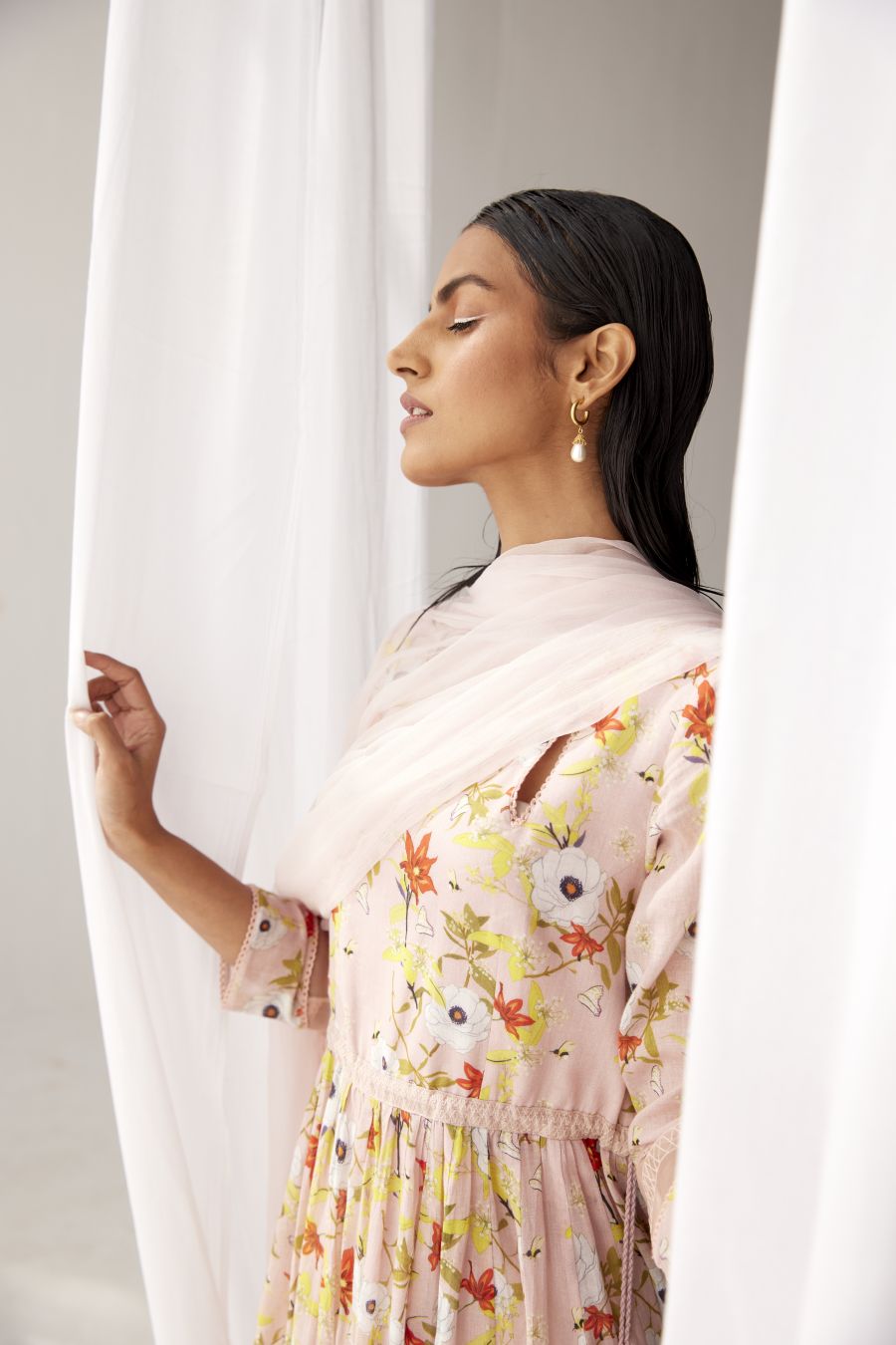 Lotus Pink anarkali set