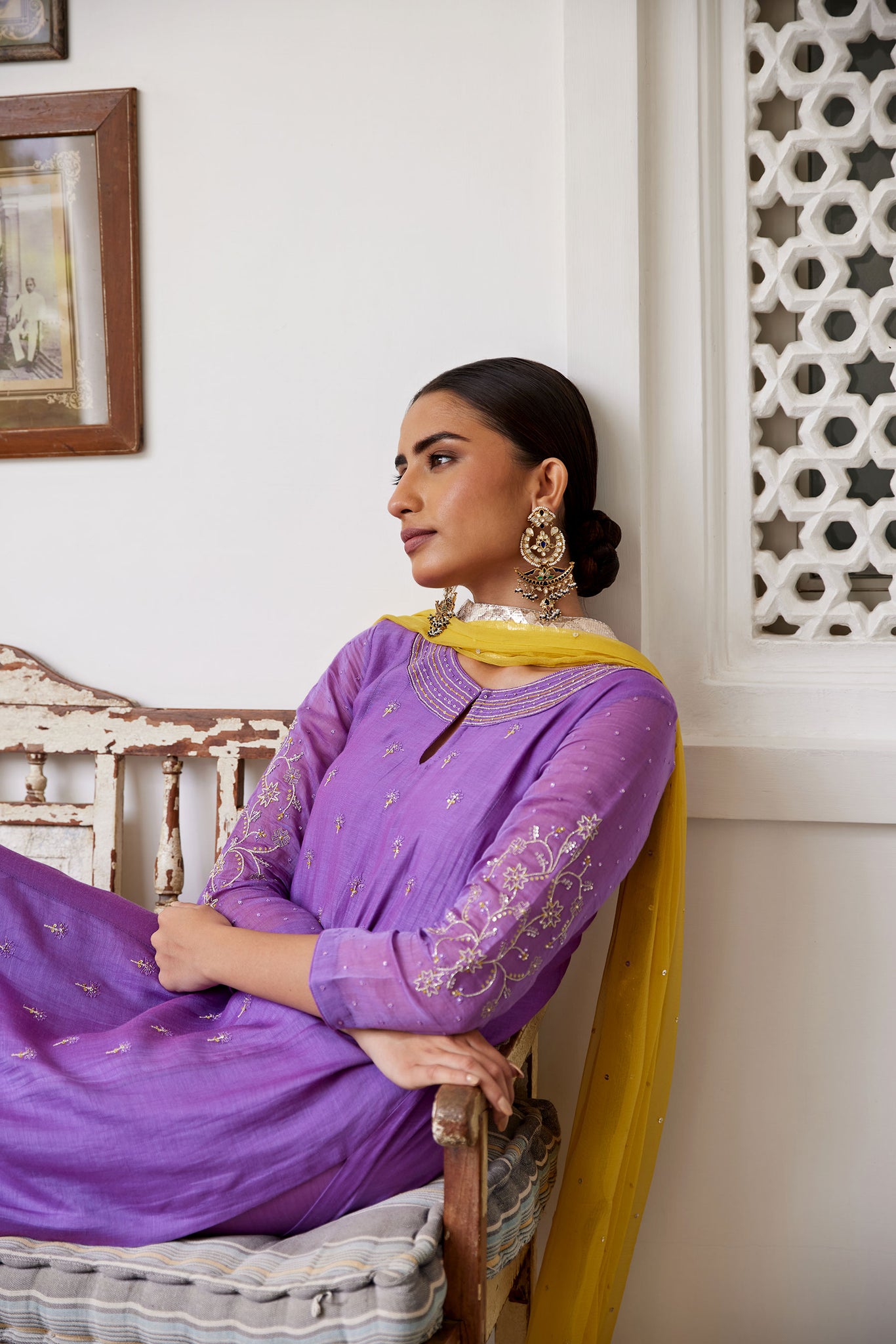 Royal Purple Straight Kurta Set