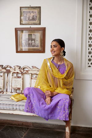 Royal Purple Straight Kurta Set