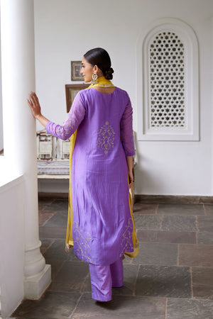Royal Purple Straight Kurta Set