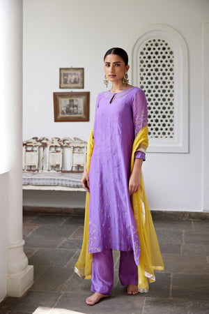Royal Purple Straight Kurta Set
