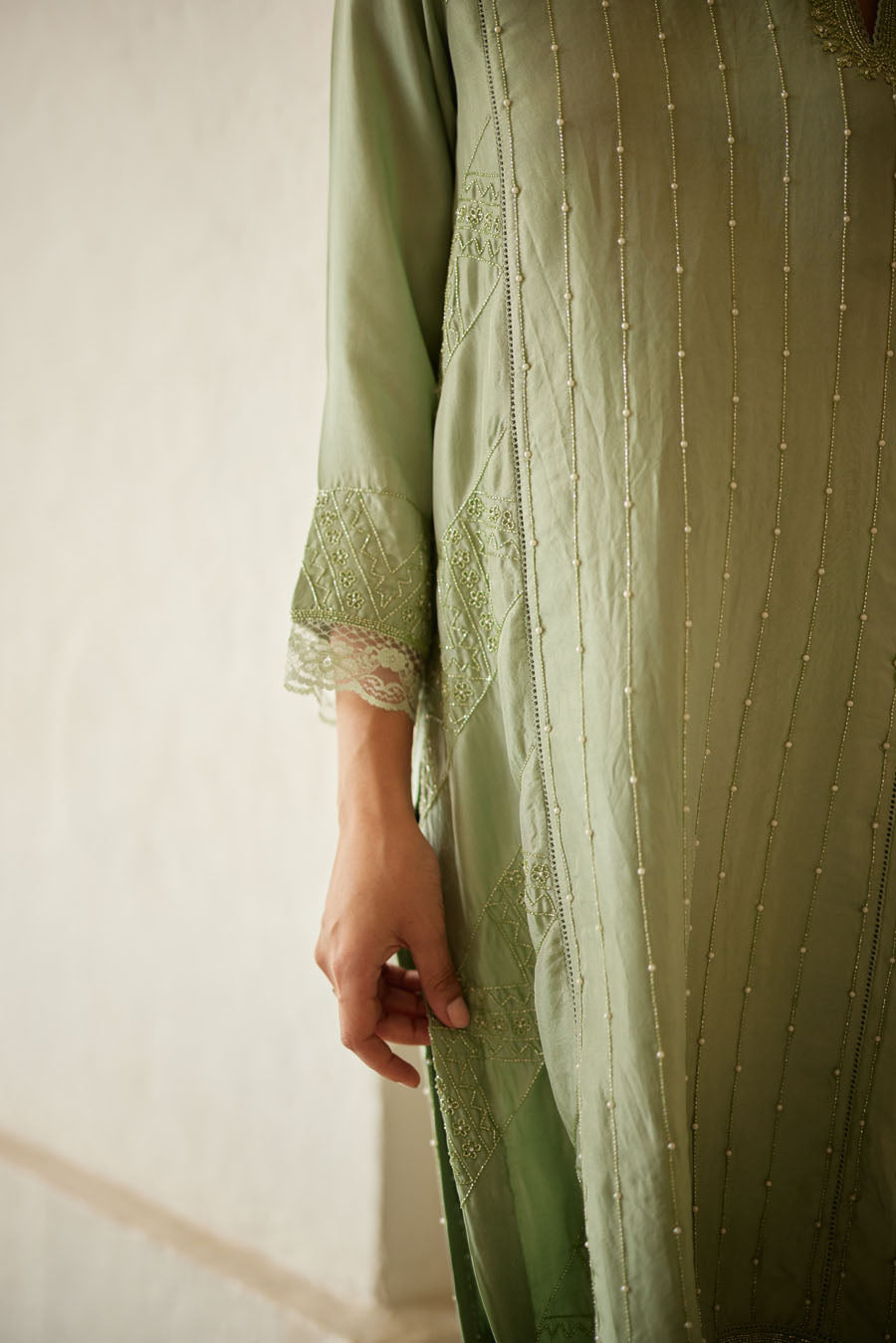 Sage Green Kurta and Pant Set