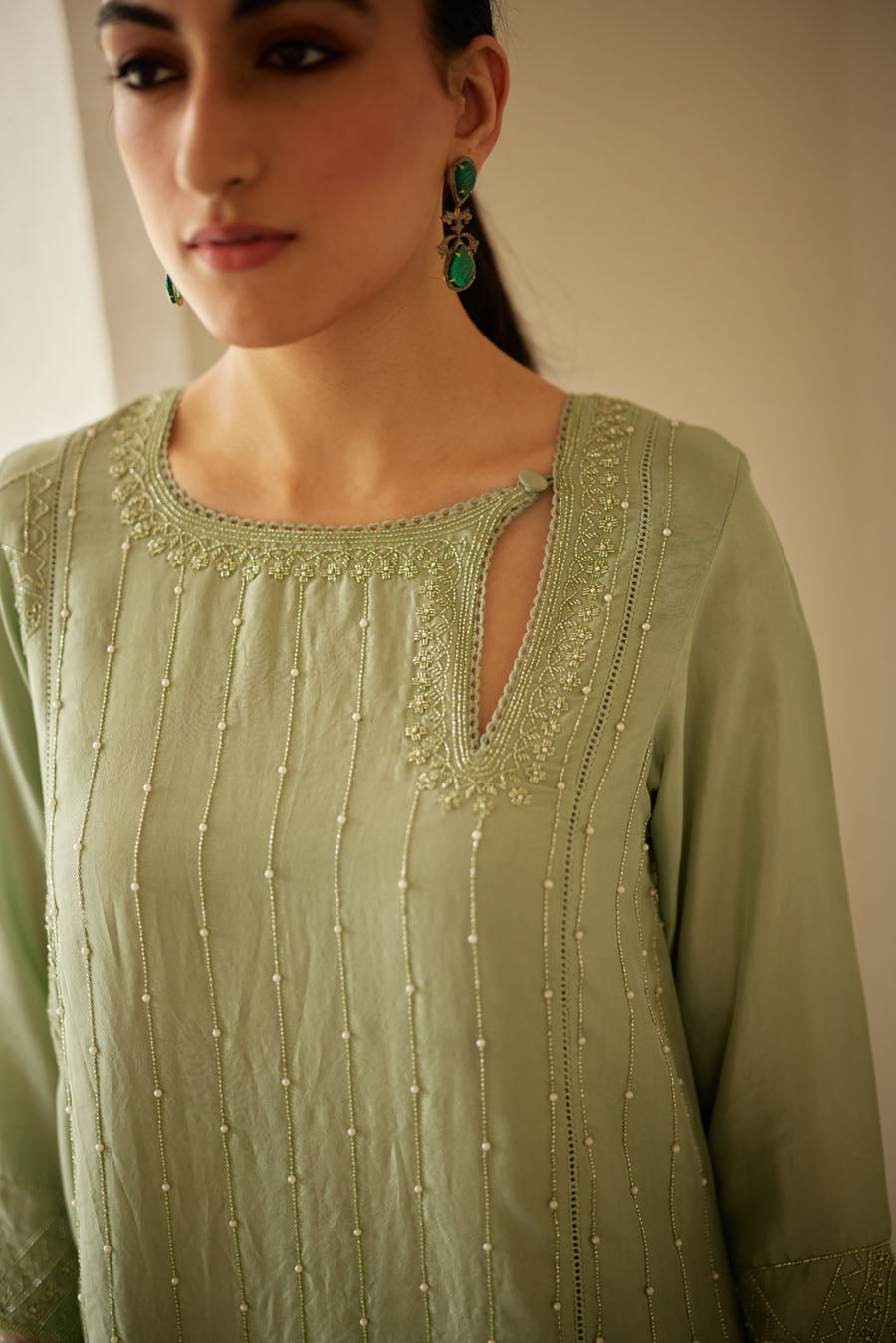 Sage Green Kurta and Pant Set