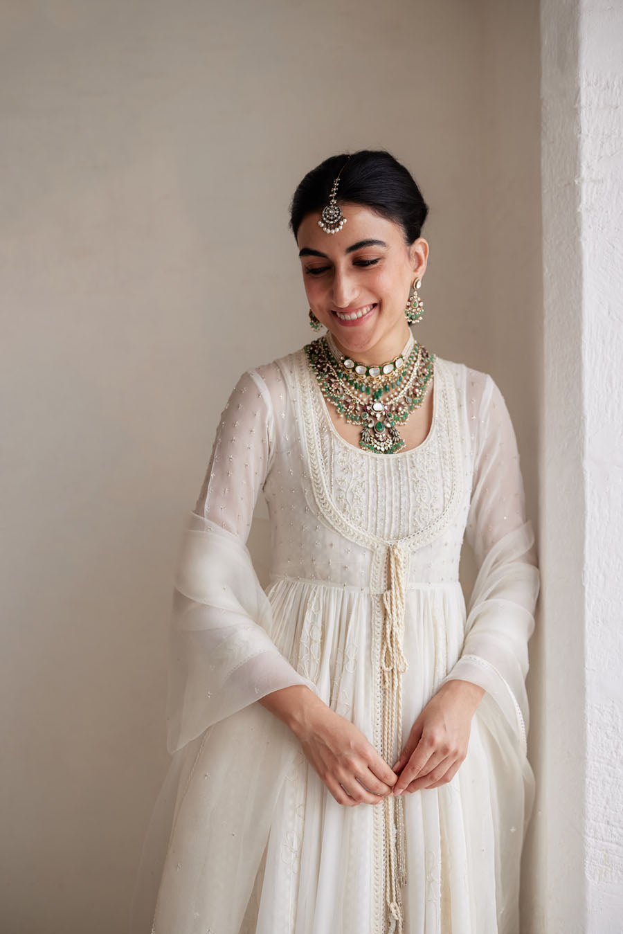 Ivory Jacket Anarkali Set