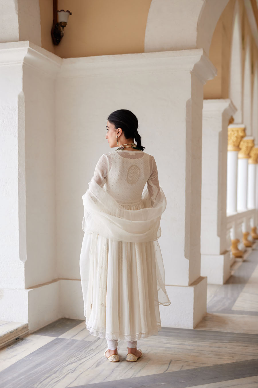 Ivory Jacket Anarkali Set