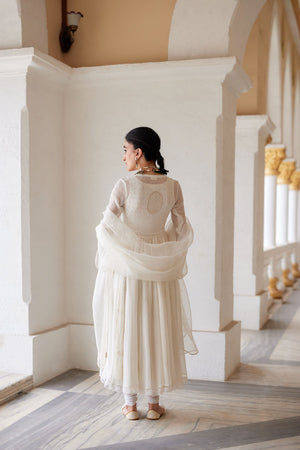 Ivory Jacket Anarkali Set